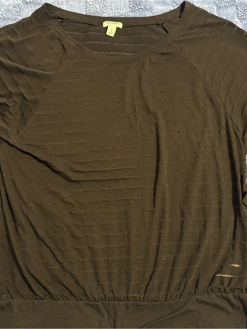 Old Navy Black Ribbed Long Sleeve Crew Tee